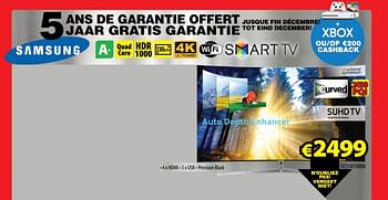Promotions Samsung smart tv ue55ks9000 - Samsung - Valide de 28/11/2016 à 31/12/2016 chez ElectroStock