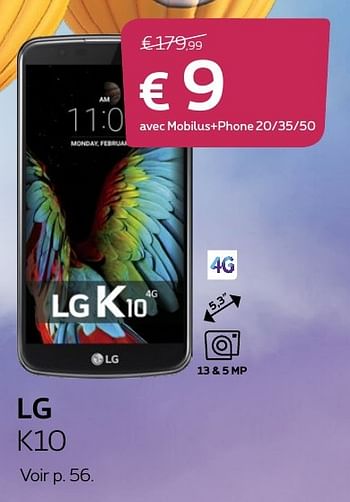 Promotions Lg k10 - LG - Valide de 14/11/2016 à 31/01/2017 chez Proximus