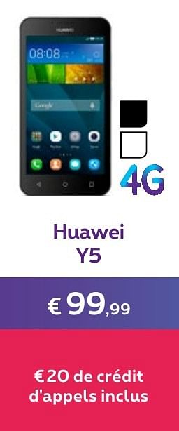 Promoties Huawei y5 - Huawei - Geldig van 14/11/2016 tot 31/01/2017 bij Proximus