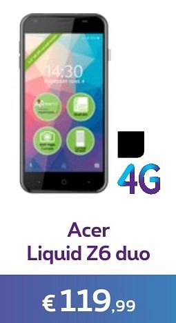 Promotions Acer liquid z6 duo - Acer - Valide de 14/11/2016 à 31/01/2017 chez Proximus