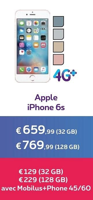 Promoties Apple iphone 6s - Apple - Geldig van 14/11/2016 tot 31/01/2017 bij Proximus
