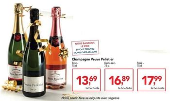 Promotions Champagne veuve pelletier - Champagne - Valide de 30/11/2016 à 13/12/2016 chez Makro