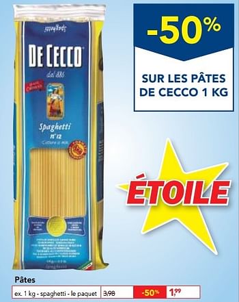Promotions Pâtes - De Cecco - Valide de 30/11/2016 à 13/12/2016 chez Makro