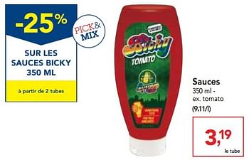 Promoties Sauces - Bicky - Geldig van 30/11/2016 tot 13/12/2016 bij Makro