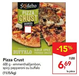 Promotions Pizza crust - Sodebo - Valide de 30/11/2016 à 13/12/2016 chez Makro