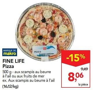 Promotions Fine life pizza - Fine Life - Valide de 30/11/2016 à 13/12/2016 chez Makro
