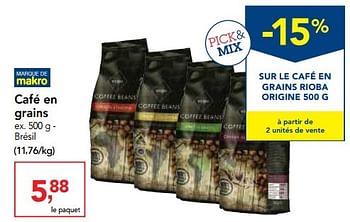 Promoties Café en grains - Rioba - Geldig van 30/11/2016 tot 13/12/2016 bij Makro