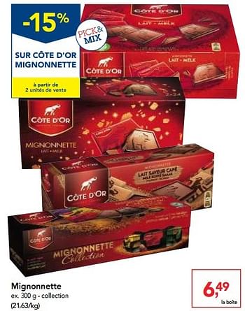 Promotions Mignonnette - Cote D'Or - Valide de 30/11/2016 à 13/12/2016 chez Makro