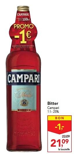 Promoties Bitter campari - Campari - Geldig van 30/11/2016 tot 13/12/2016 bij Makro