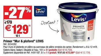 Promoties Primer mur + plafond levis - Levis - Geldig van 29/11/2016 tot 26/12/2016 bij Brico