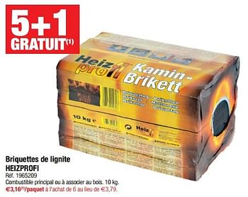 Promoties Briquettes de lignite heizprofi - Heizprofi - Geldig van 29/11/2016 tot 26/12/2016 bij Brico