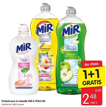 Promotions Produits pour la vaisselle mir - Mir - Valide de 24/11/2016 à 30/11/2016 chez Red Market