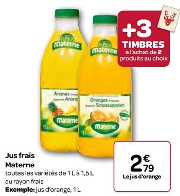 Promotions Jus frais materne - Materne - Valide de 23/11/2016 à 05/12/2016 chez Carrefour