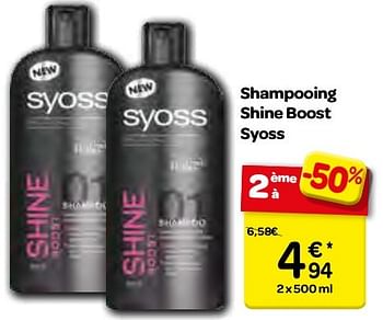 Promoties Shampooing shine boost syoss - Syoss - Geldig van 23/11/2016 tot 05/12/2016 bij Carrefour