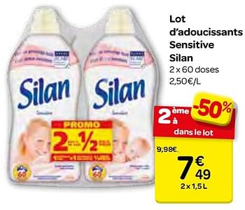 Promotions Lot d`adoucissants sensitive silan - Silan - Valide de 23/11/2016 à 05/12/2016 chez Carrefour