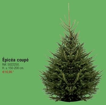 Promotions Épicéa coupé - Produit maison - Brico - Valide de 29/11/2016 à 26/12/2016 chez Brico
