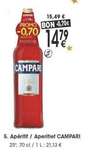 Promoties Aperritif - aperitief campari - Campari - Geldig van 29/11/2016 tot 12/12/2016 bij Cora