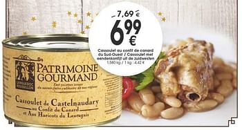Promoties Cassoulet au confit de canard du sud-ouest - cassoulet met eendenkonfijt uit de zuidwesten - Patrimoine Gourmand - Geldig van 29/11/2016 tot 12/12/2016 bij Cora