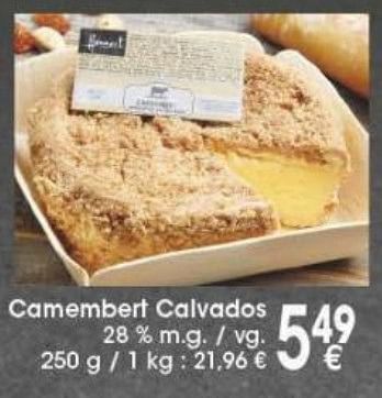 Promotions Camembert calvados - Produit maison - Cora - Valide de 29/11/2016 à 12/12/2016 chez Cora