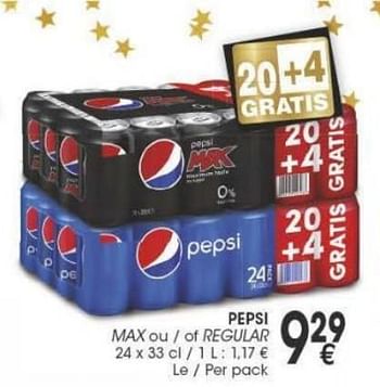 Promoties Pepsi max ou/of regular - Pepsi - Geldig van 29/11/2016 tot 12/12/2016 bij Cora