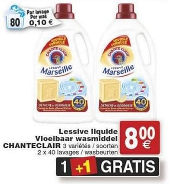 Promoties Lessive liquide vloeibaar wasmiddel chanteclair - Chanteclair - Geldig van 29/11/2016 tot 05/12/2016 bij Cora