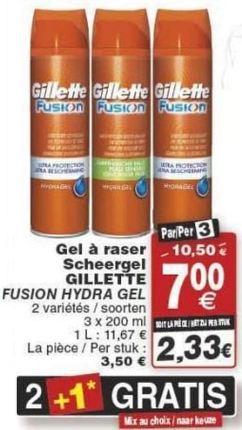 Promotions Gel à raser scheergel gillette fusion hydra gel - Gillette - Valide de 29/11/2016 à 05/12/2016 chez Cora