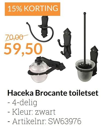 Promoties Haceka brocante toiletset - Haceka - Geldig van 01/12/2016 tot 31/12/2016 bij Sanitairwinkel