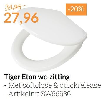 Promoties Tiger eton wc-zitting - Tiger - Geldig van 01/12/2016 tot 31/12/2016 bij Sanitairwinkel