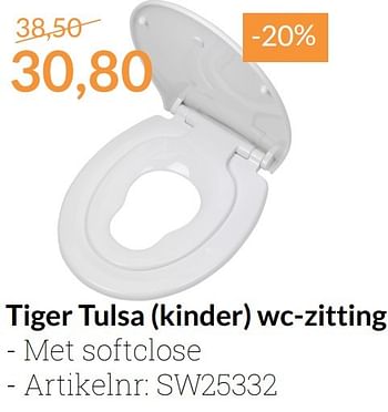 Promoties Tiger tulsa (kinder) wc-zitting - Tiger - Geldig van 01/12/2016 tot 31/12/2016 bij Sanitairwinkel