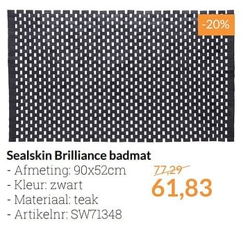 Promoties Sealskin brilliance badmat - Sealskin - Geldig van 01/12/2016 tot 31/12/2016 bij Sanitairwinkel