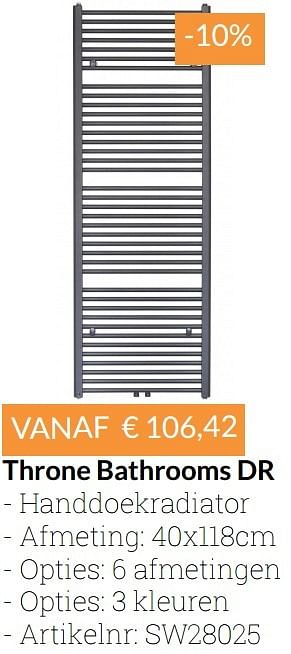 Promoties Throne bathrooms dr - Throne Bathrooms - Geldig van 01/12/2016 tot 31/12/2016 bij Sanitairwinkel