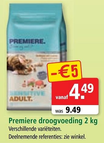 Promoties Premiere droogvoeding 2 kg - Premiere - Geldig van 30/11/2016 tot 06/12/2016 bij Maxi Zoo
