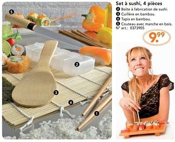 Promoties Set à sushi, 4 pièces - Huismerk - Blokker - Geldig van 28/11/2016 tot 31/12/2016 bij Blokker