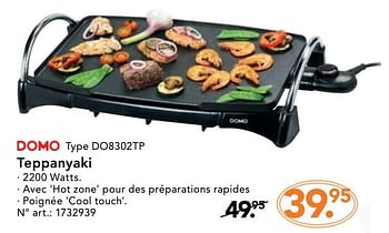 Promoties Domo teppanyaki do8302tp - Domo - Geldig van 28/11/2016 tot 31/12/2016 bij Blokker