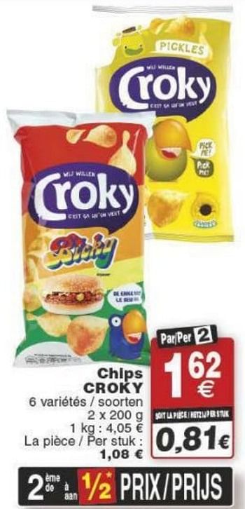 Promotions Chips croky - Croky - Valide de 29/11/2016 à 05/12/2016 chez Cora