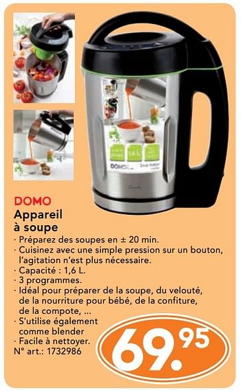 Promotions Domo appareil à soupe - Domo - Valide de 28/11/2016 à 31/12/2016 chez Blokker