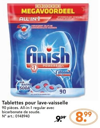 Promotions Tablettes pour lave-vaisselle - Finish - Valide de 28/11/2016 à 31/12/2016 chez Blokker