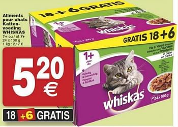 Promoties Allments pour chats kattenvoeding whiskas - Whiskas - Geldig van 29/11/2016 tot 05/12/2016 bij Cora