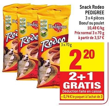Promotions Snack rodeo pedigree - Pedigree - Valide de 30/11/2016 à 06/12/2016 chez Smatch