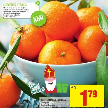 Promoties Clementines a feuilles - Huismerk - Match - Geldig van 30/11/2016 tot 06/12/2016 bij Match