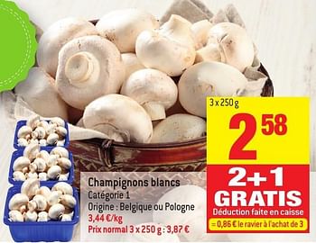 Promoties Champignons blancs - Huismerk - Match - Geldig van 30/11/2016 tot 06/12/2016 bij Match
