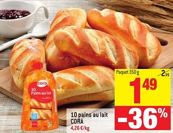 Promoties 10 pains au lait cora - Cora - Geldig van 30/11/2016 tot 06/12/2016 bij Match