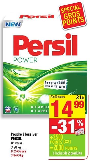 Promoties Poudre à lessiver persil - Persil - Geldig van 30/11/2016 tot 06/12/2016 bij Match