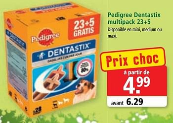 Promotions Pedigree dentastix multipack 23+5 - Pedigree - Valide de 30/11/2016 à 06/12/2016 chez Maxi Zoo