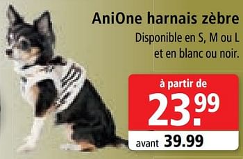 Promoties Anione harnais zèbre - Anione - Geldig van 30/11/2016 tot 06/12/2016 bij Maxi Zoo