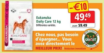 Promotions Eukanuba daily care - Eukanuba - Valide de 30/11/2016 à 06/12/2016 chez Maxi Zoo