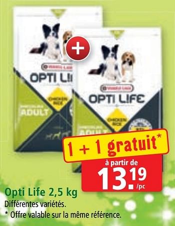 Promotions Opti life - Versele-Laga - Valide de 30/11/2016 à 06/12/2016 chez Maxi Zoo