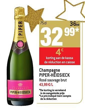 Promoties Champagne piper-heidsieck - Piper-Heidsieck - Geldig van 30/11/2016 tot 03/01/2017 bij Match