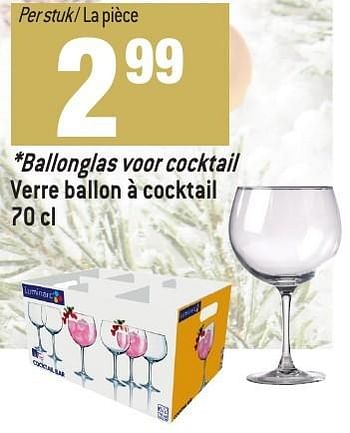 Promoties Ballonglas voor cocktail - Huismerk - Match - Geldig van 30/11/2016 tot 03/01/2017 bij Match