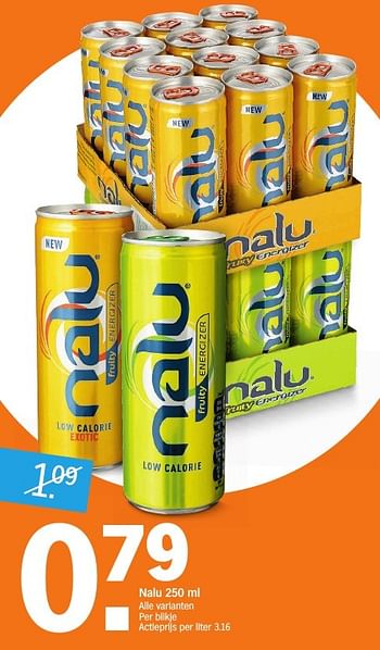 Promoties Nalu fruity energizer - Nalu - Geldig van 27/11/2016 tot 04/12/2016 bij Albert Heijn